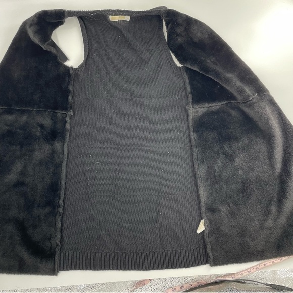 Christina Faux Fur and Suede Long Sweater Vest, L - Picture 4 of 8